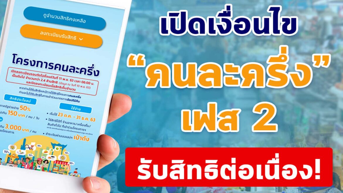 ข่าวดี !! โครงการ "คนละครึ่ง" เฟส 2 เปิดเงื่อนไขเบื้องต้น ...