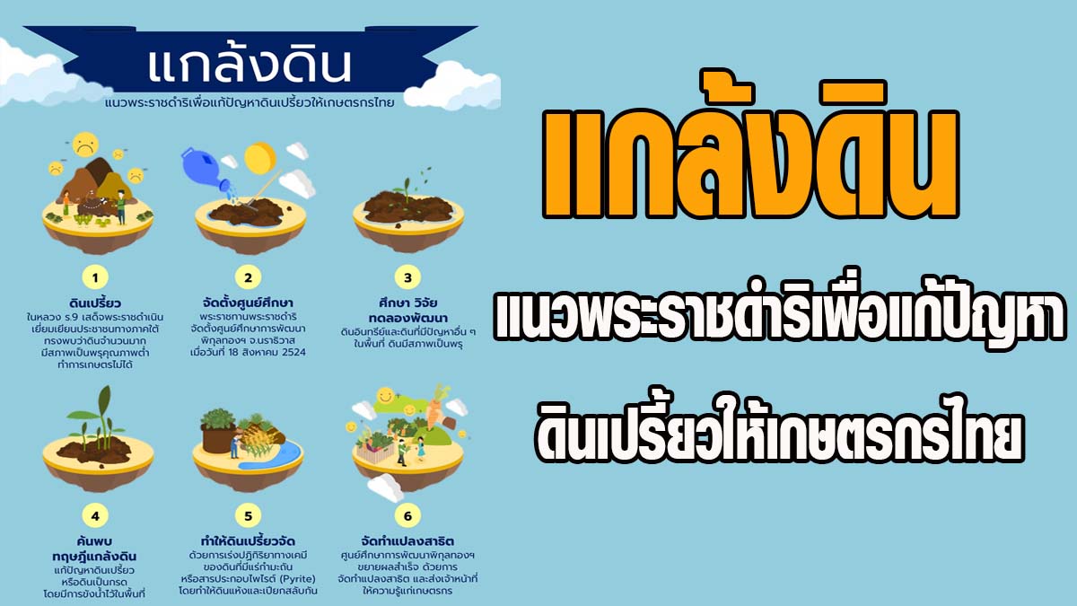 "แกล้งดิน" แนวพระราชดำริเพื่อแก้ปัญหาดินเปรี้ยวให้เกษตรกรไทย