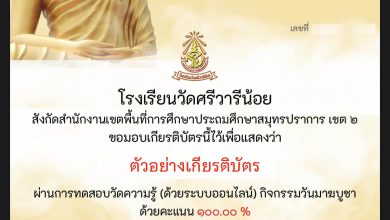 แบบทดสอบออนไลน์ เรื่อง "วันมาฆบูชา" โดยโรงเรียนวัดศรีวารีน้อย ผ่านเกณฑ์ดาวน์โหลดเกียรติบัตรได้ทันที